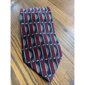 bravini 100% silk red/black tie made in usa